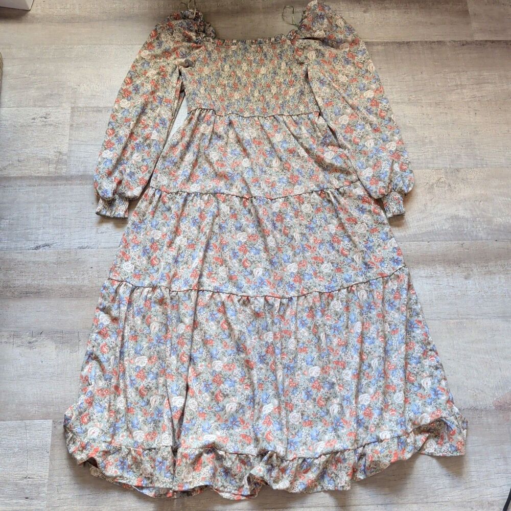 Women’s Blu Pepper Short Sleeve Floral Dress Size L - Picture 7 of 8